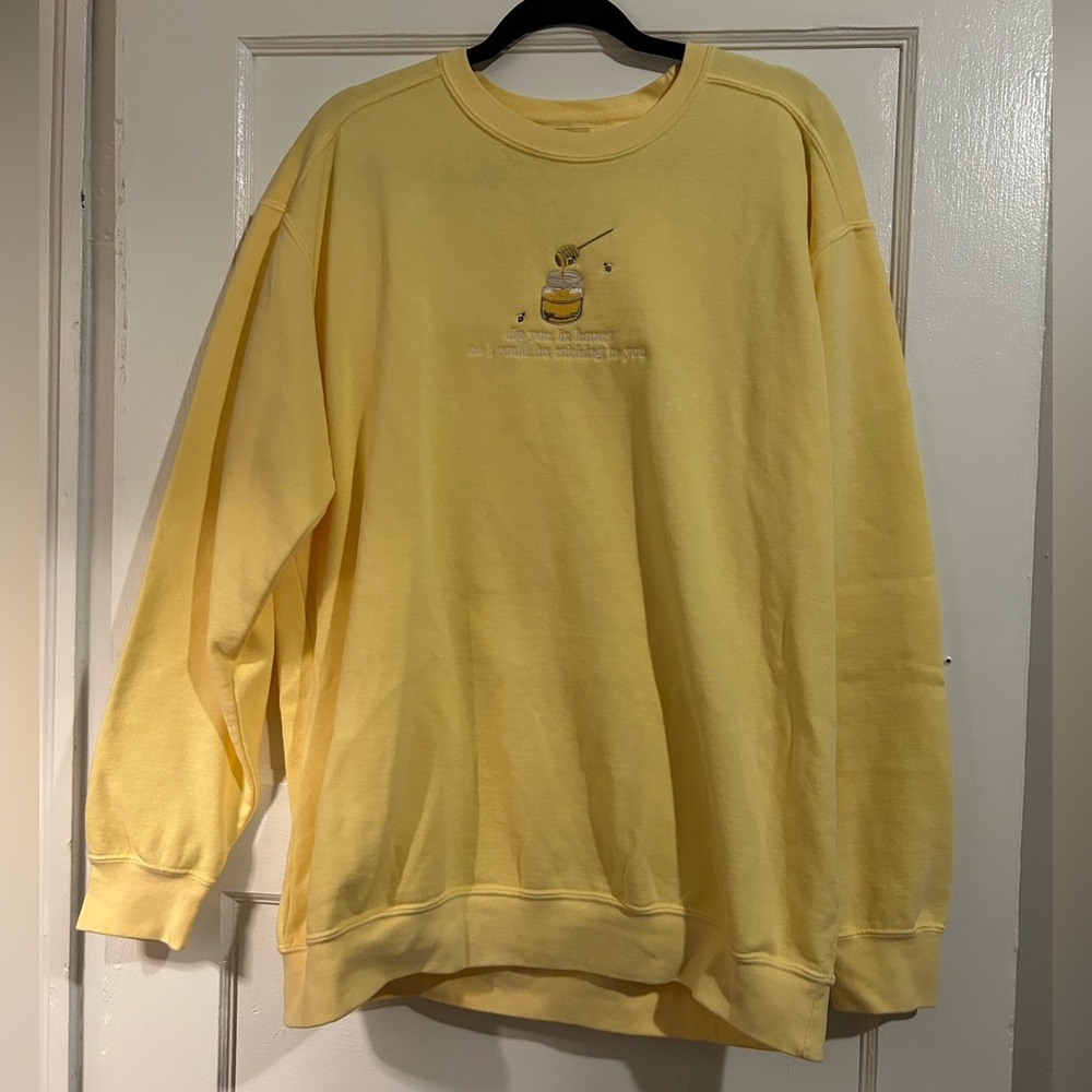 Harry Styles Embroidered Daylight Honey Lyrics Soft Yellow Crewneck Sweatshirt